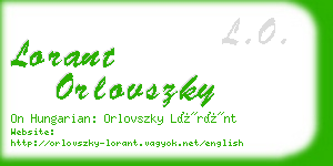 lorant orlovszky business card